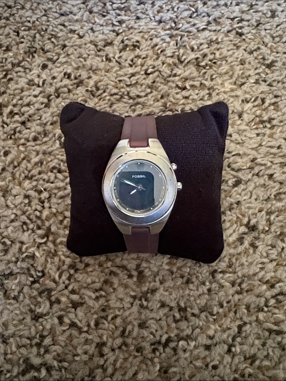 FOSSIL LADIES BLUE AM-3611 ANALOGUE PLASTIC STRAP WRISTWATCH WATCH